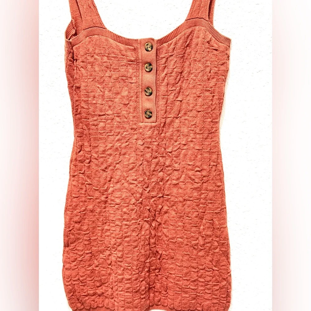 Free People Short And Sweet  ruched knit bodycon Mini‎ Dress XS